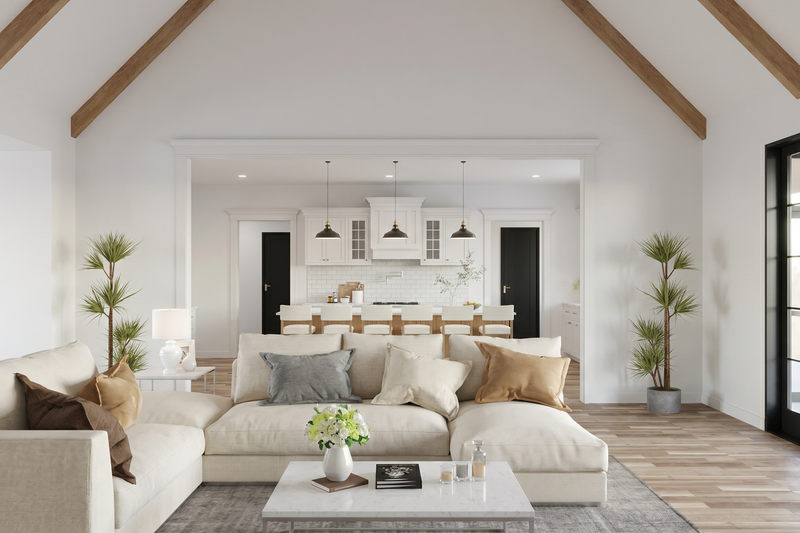 Architectural House Design - Interior - Family Room for Farmhouse House Plan #923-502 - 4 bed, 3.5 bath