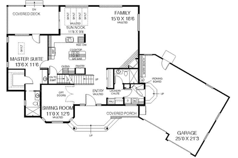 Home Plan - Floor Plan - Main Floor for Traditional House Plan #60-232 - 4 bed, 3 bath