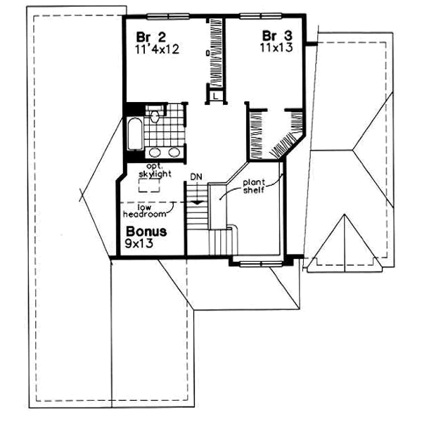 Traditional Floor Plan - Upper Floor Plan #50-175