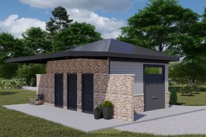 Exterior - Other Elevation 1 for Modern House Plan #1060-111, 1 bath