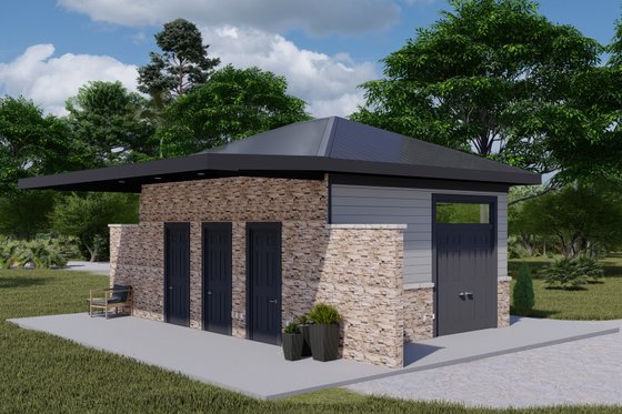 Exterior - Other Elevation 1 for Modern House Plan #1060-111, 1 bath