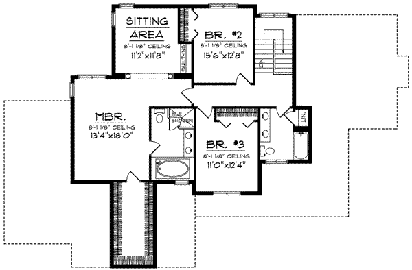 Home Plan - Traditional Floor Plan - Upper Floor Plan #70-624