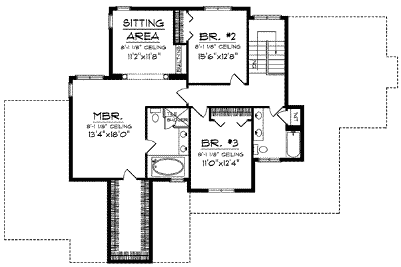 Home Plan - Floor Plan - Upper Floor for Traditional House Plan #70-624 - 3 bed, 2.5 bath