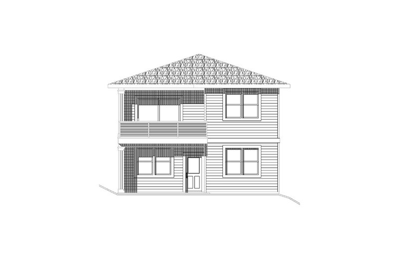 Architectural House Design - Exterior - Rear Elevation for Prairie House Plan #124-1405 - 3 bed, 2.5 bath