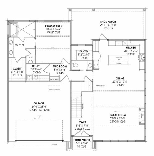 Modern Floor Plan - Main Floor Plan #1096-134