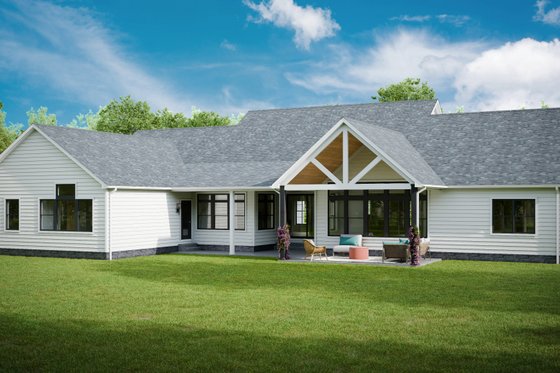 Exterior - Rear Elevation for Farmhouse House Plan #1089-12 - 4 bed, 3.5 bath