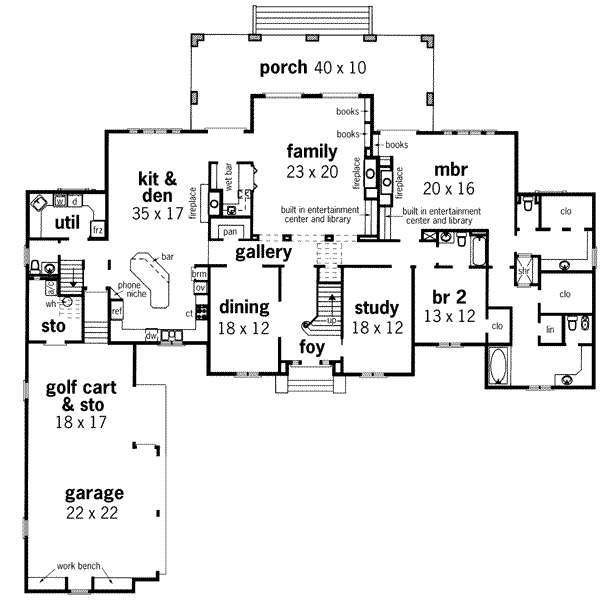 House Plan Design - European Floor Plan - Main Floor Plan #45-177
