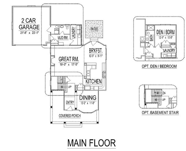 Craftsman Floor Plan - Main Floor Plan #458-11
