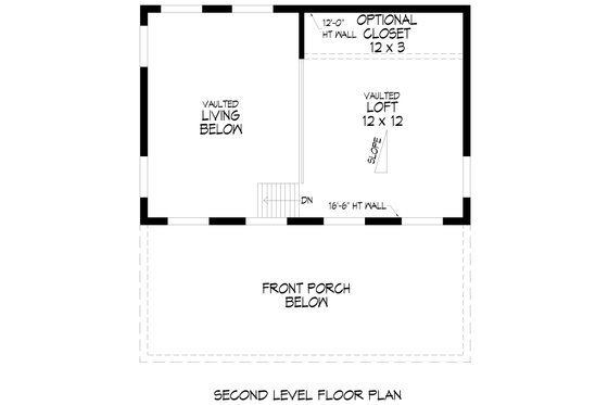 Floor Plan - Upper Floor for Contemporary House Plan #932-1158 - 1 bed, 1 bath