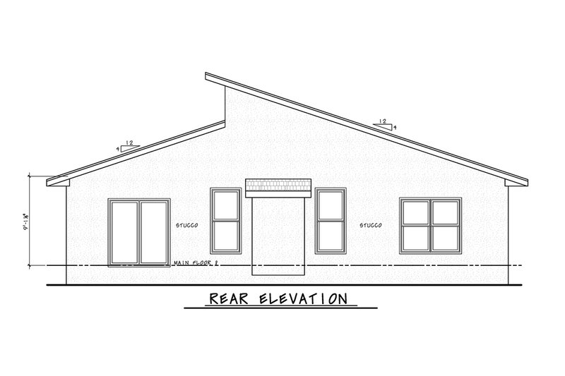 House Design - Exterior - Rear Elevation for Contemporary House Plan #20-2573 - 3 bed, 2.5 bath