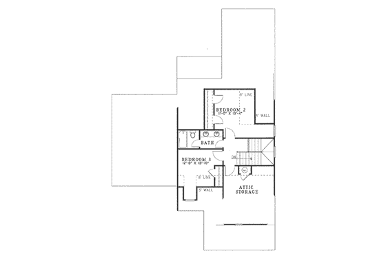 Floor Plan - Upper Floor for Tudor House Plan #17-2076 - 3 bed, 2.5 bath