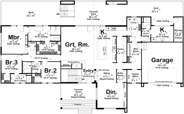 House Blueprint - Beach Floor Plan - Main Floor Plan #455-701