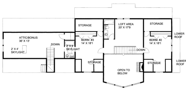 Cabin Floor Plan - Upper Floor Plan #117-783