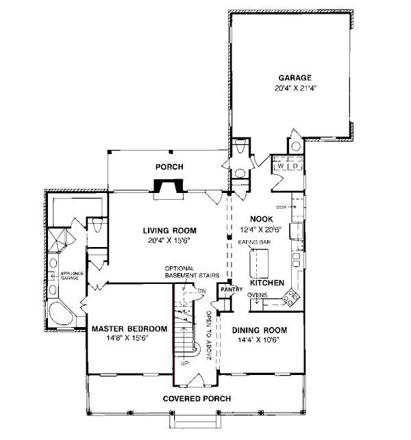 House Design - Country Floor Plan - Main Floor Plan #20-189
