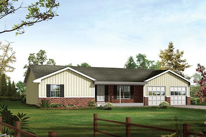Dream House Plan - Ranch Exterior - Front Elevation Plan #57-516