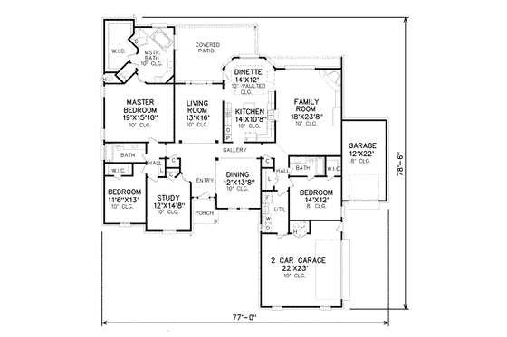 Floor Plan - Main Floor for Traditional House Plan #65-425 - 3 bed, 3 bath