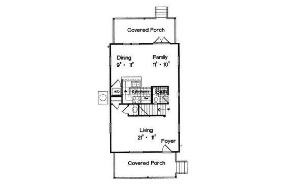 Floor Plan - Main Floor for Traditional House Plan #417-121 - 2 bed, 1.5 bath