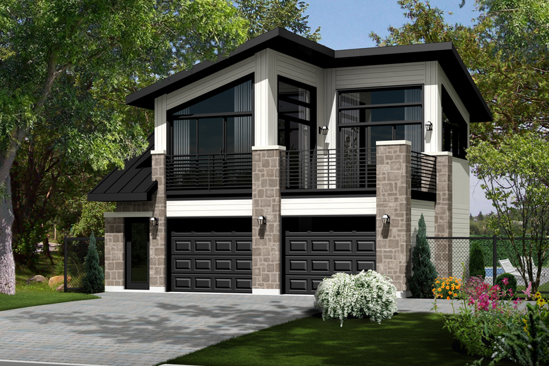 Contemporary Style House Plan - 1 Beds 1 Baths 490 Sq/Ft Plan #25-4753