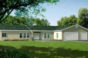 Ranch Exterior - Front Elevation Plan #1-1444