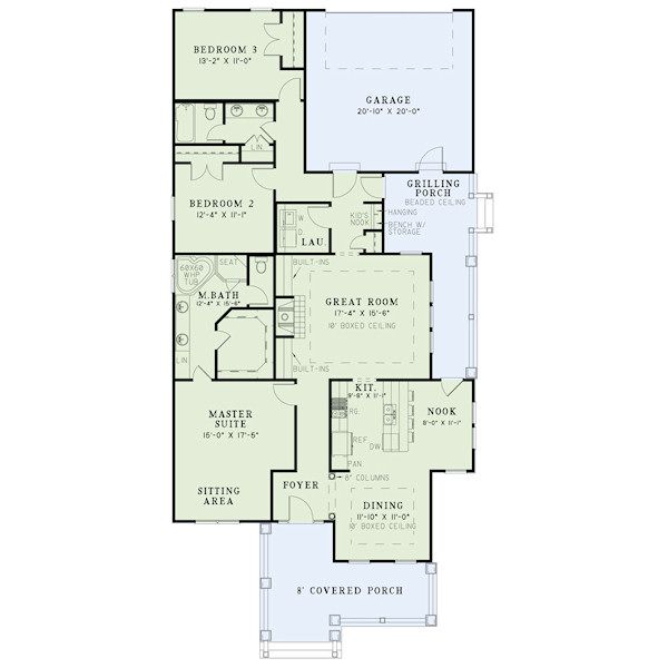 Bungalow Floor Plan - Main Floor Plan #17-2410