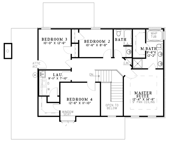 Home Plan - Southern Floor Plan - Upper Floor Plan #17-539