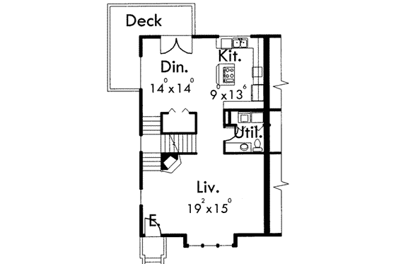 Floor Plan - Main Floor for Traditional House Plan #303-374 - 4 bed, 3.5 bath