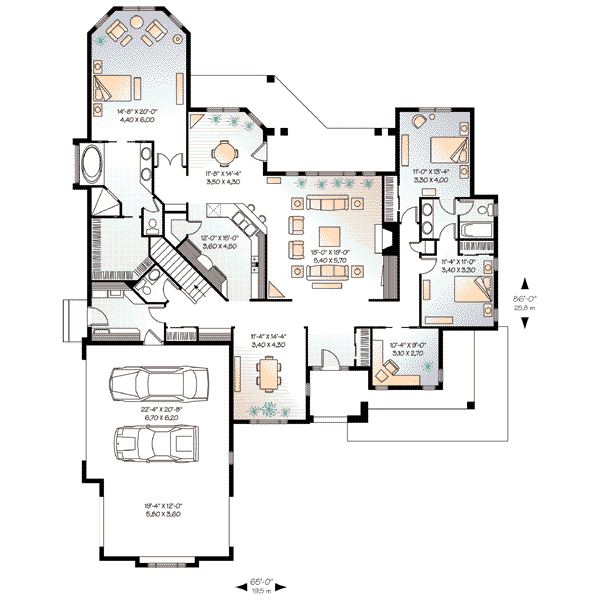 House Plan Design - Mediterranean Floor Plan - Main Floor Plan #23-403