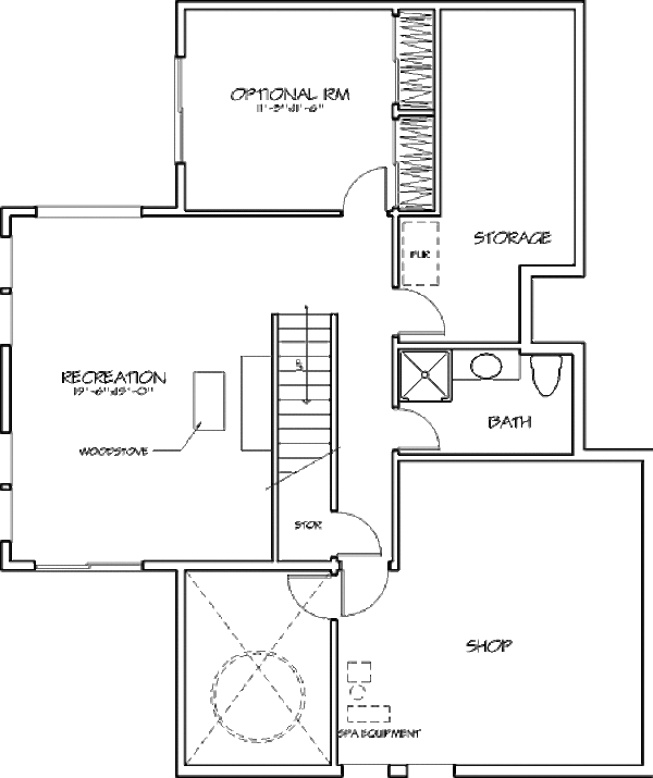 Country Floor Plan - Lower Floor Plan #320-455
