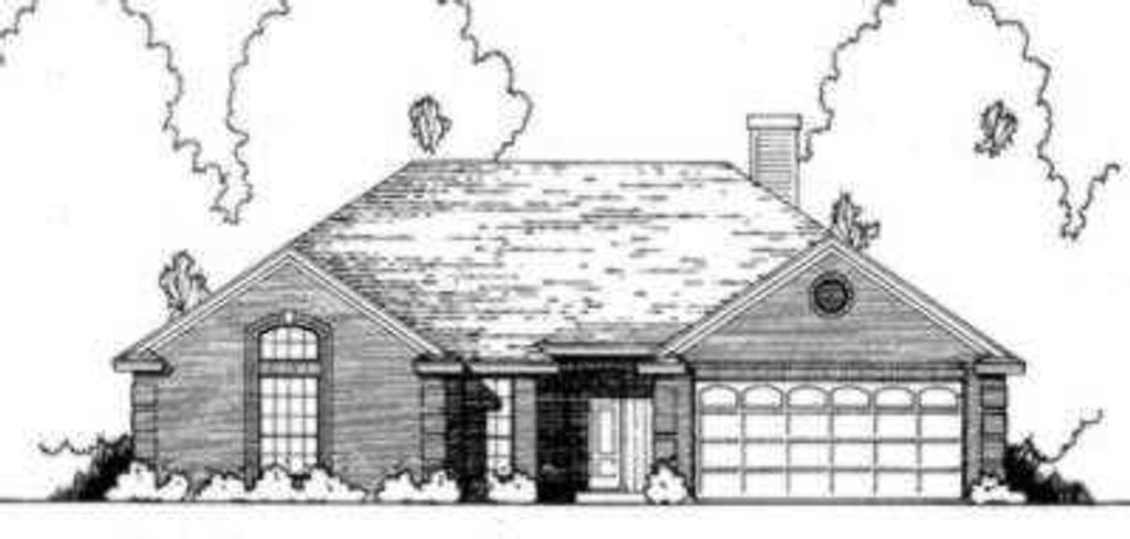 Exterior - Front Elevation 2 for European House Plan #40-289 - 3 bed, 2 bath