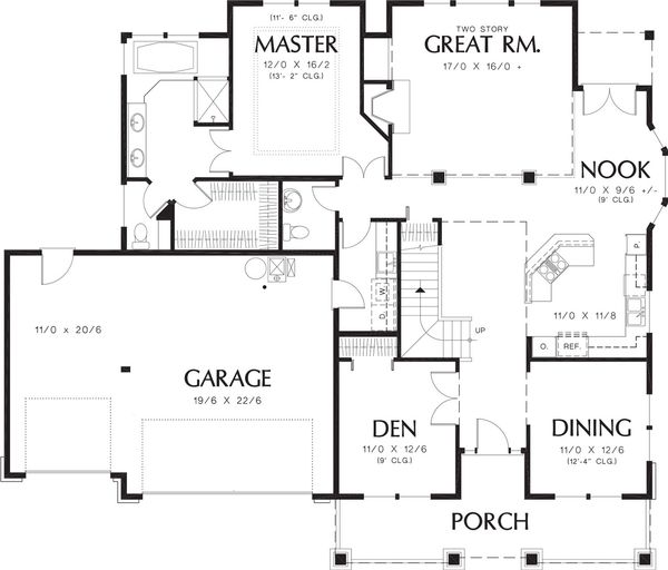 House Plan Design - Craftsman Floor Plan - Main Floor Plan #48-180
