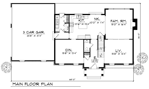 Modern Floor Plan - Main Floor Plan #70-438