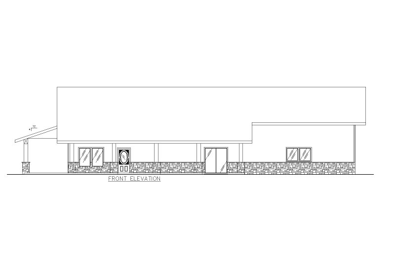 Architectural House Design - Exterior - Front Elevation 3 for Ranch House Plan #117-930 - 1 bed, 2 bath