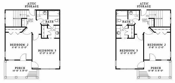 Southern Floor Plan - Upper Floor Plan #17-655