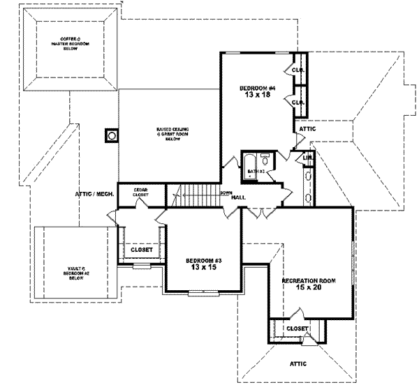 European Floor Plan - Upper Floor Plan #81-627