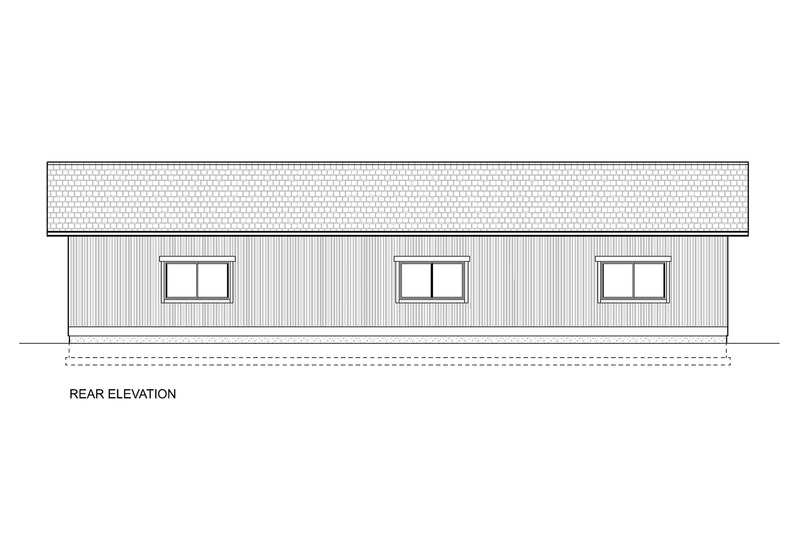 House Design - Exterior - Rear Elevation for Farmhouse House Plan #126-283, 1 bath