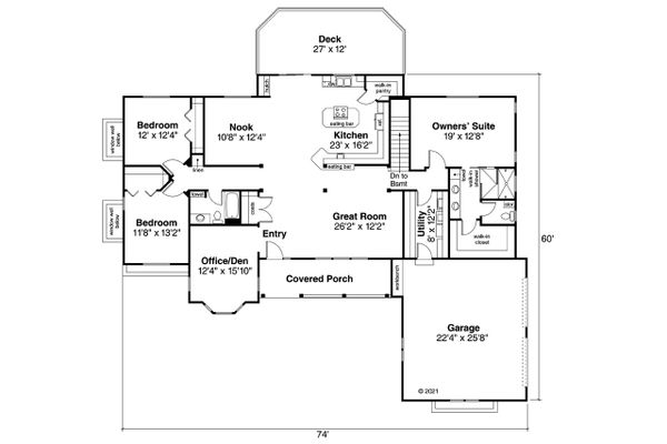 House Blueprint - Ranch Floor Plan - Main Floor Plan #124-1232