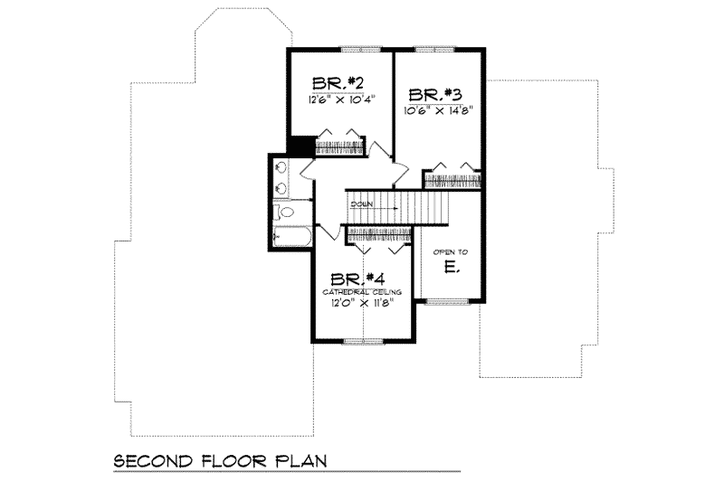House Plan Design - Floor Plan - Upper Floor for Traditional House Plan #70-409 - 4 bed, 2.5 bath
