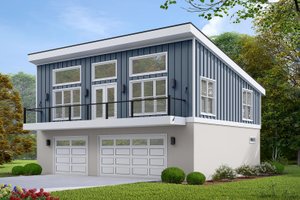 Contemporary Exterior - Front Elevation Plan #932-1087