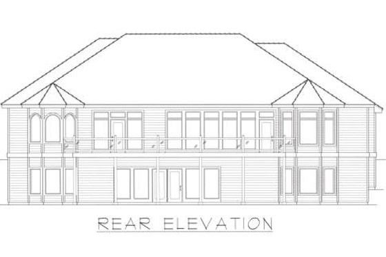 Exterior - Rear Elevation for Ranch House Plan #112-151 - 5 bed, 4.5 bath
