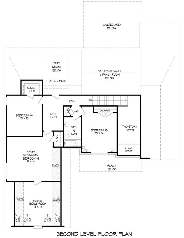 Colonial Floor Plan - Upper Floor Plan #932-1146