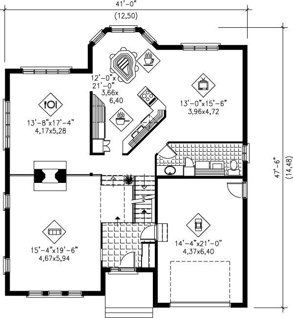 Traditional Floor Plan - Main Floor Plan #25-2100