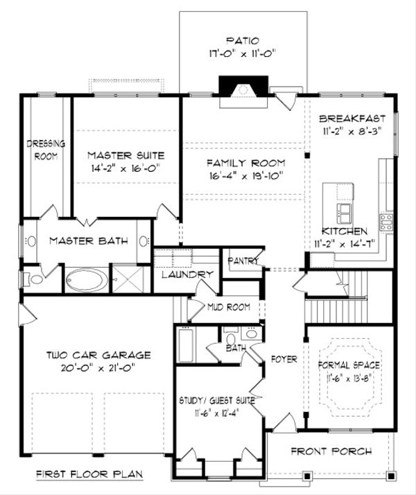 House Plan Design - Tudor Floor Plan - Main Floor Plan #413-881