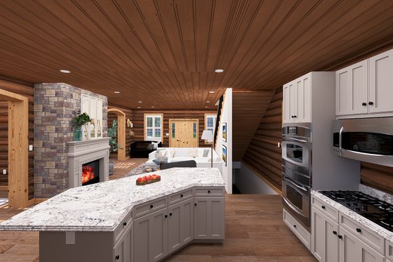 Interior - Kitchen 3 for Log House Plan #1060-306 - 4 bed, 4 bath