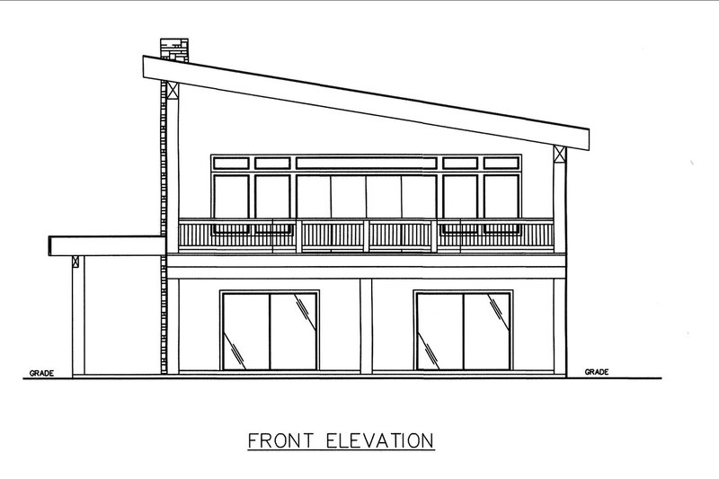 House Blueprint - Exterior - Front Elevation 3 for Contemporary House Plan #117-885 - 2 bed, 2 bath