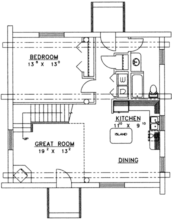 Home Plan - Log Floor Plan - Main Floor Plan #117-473