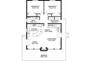 Floor Plan - Main Floor for Contemporary House Plan #126-146 - 3 bed, 3 bath