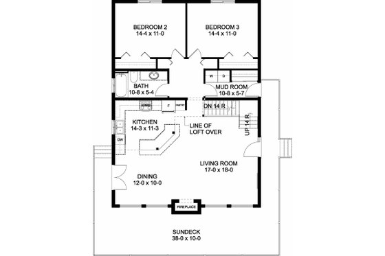 Floor Plan - Main Floor for Contemporary House Plan #126-146 - 3 bed, 3 bath