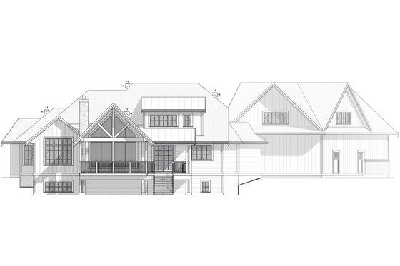 Exterior - Rear Elevation for Craftsman House Plan #1086-5 - 4 bed, 3.5 bath