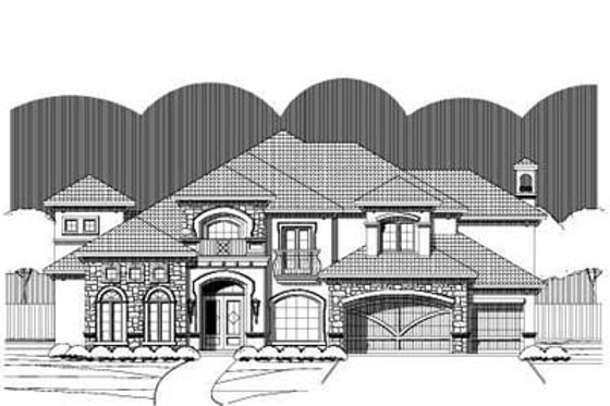 Exterior - Front Elevation for Mediterranean House Plan #411-167 - 5 bed, 4.5 bath