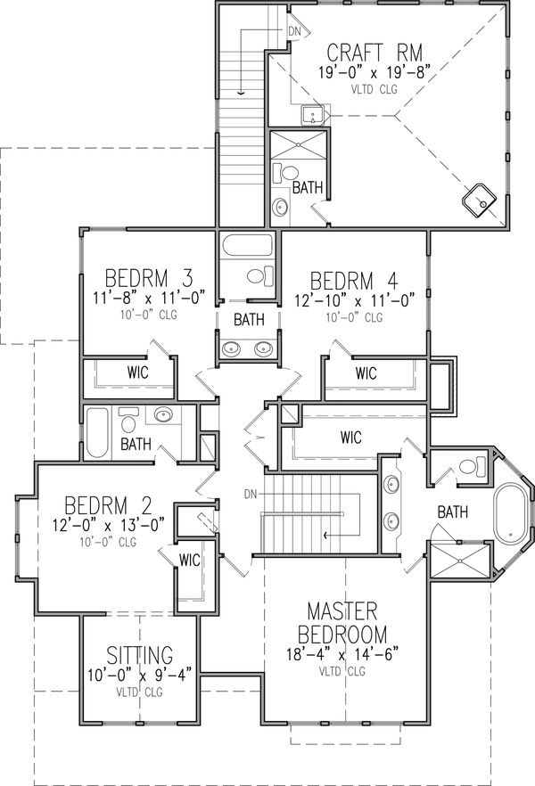 Architectural House Design - Victorian Floor Plan - Upper Floor Plan #410-3612